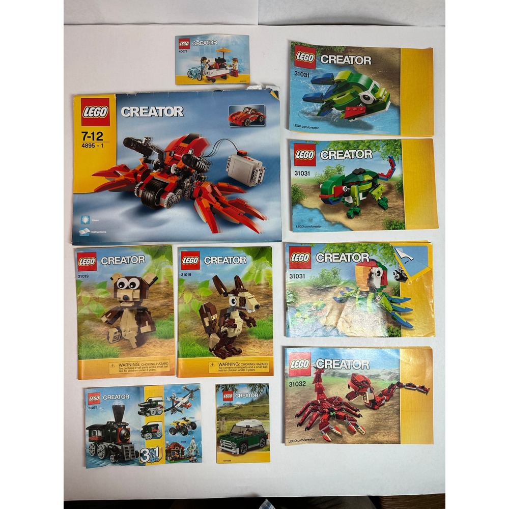 Lego Creator Instruction Manual Lot 4895 31031 31019 31032 31015 40078 40109